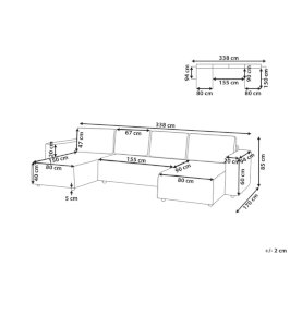 4-istuttava u-muotoinen vuodesohva